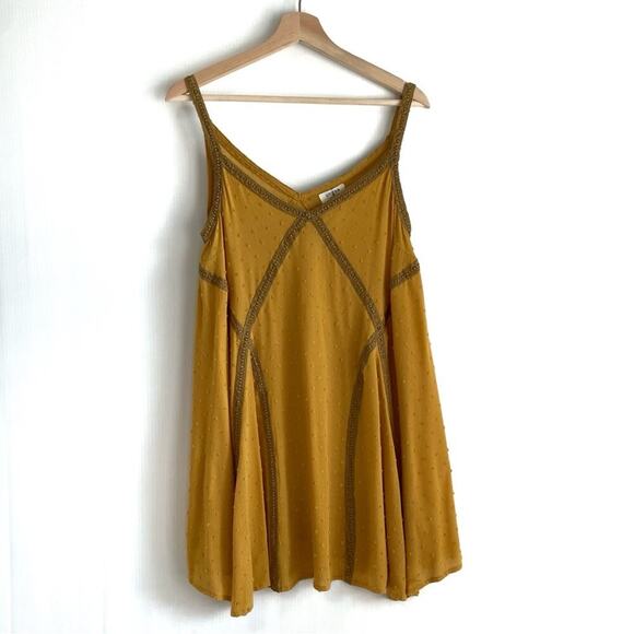 Umgee mustard yellow boho mini dress size small - Picture 1 of 7